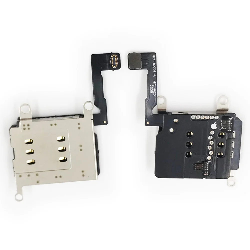 For iPhone 12 Pro Max Original Dual SIM Reader Ribbon Connector Flex Cable Sim Card Tray Holder Slot Adapter Repair Parts