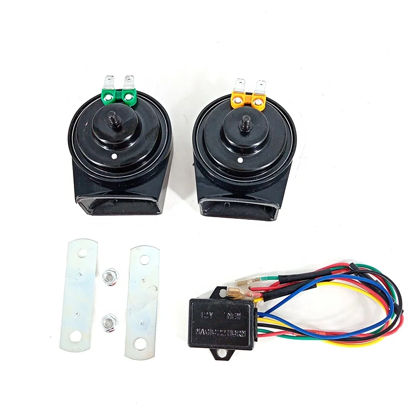 12V Electronic Horn loud car klaxon 12V Snail Horn 115dB Powerful Sound 510/410Hz