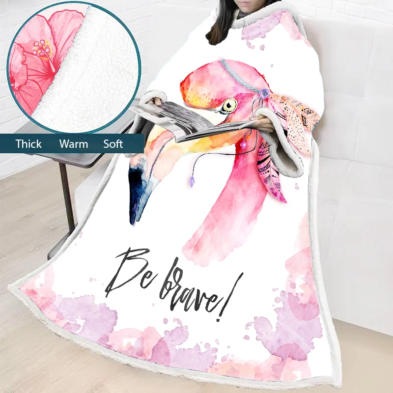 Sherpa Fleece Adult TV Blanket with Sleeves Winter Wearable Warm Soft Plense Thick Sleep Pod Snuggle Blanket