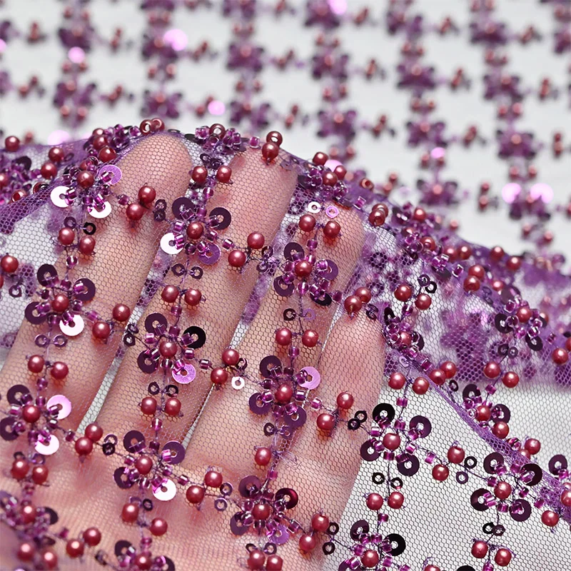 Nigeria high quality lace fabric 2022 sequins bridal nigerian african swiss 2022 beaded guipure laces fabrics for women