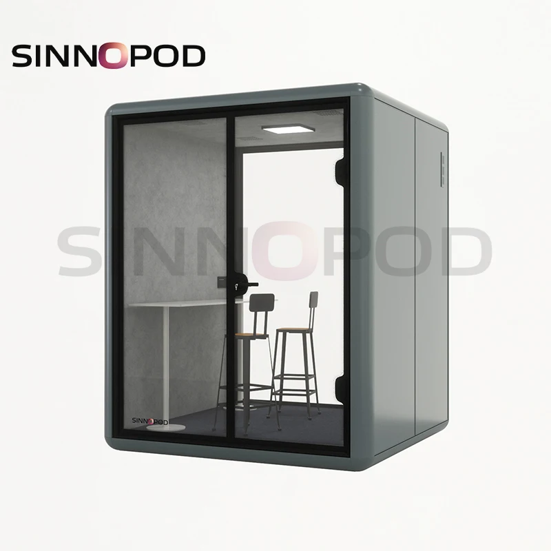 Movable Portable Aluminum Studio Home Acoustic Office Phone Booth Indoor Work Meeting Modular Desks Chair Soundproof Office Pods