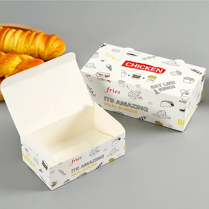 Food Grade Take Away Fast Food Snack Packaging Box Custom Logo Printing Fried Chicken Box