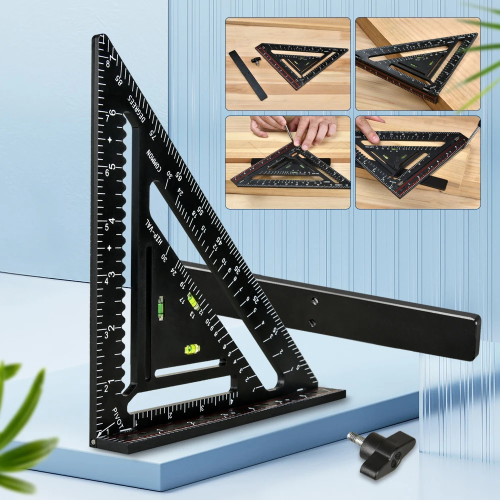 Innovative Triangle Rafter Square Woodworking Adjustable plastic From 90 or 180 Degrees for Accurate Flat Surface Work