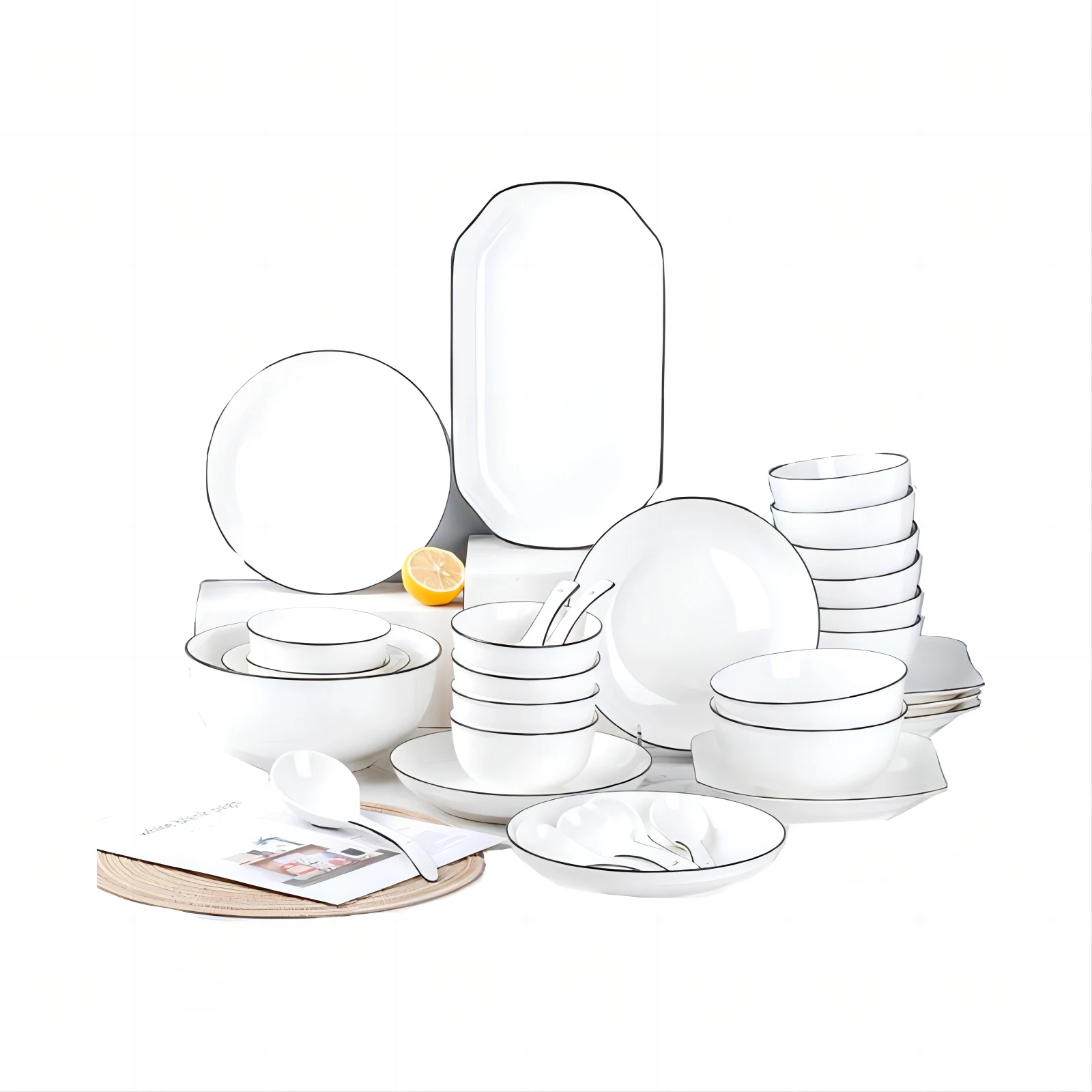 Nordic High Quality Ceramics Plates Porcelain Plate Sets Ceramic Dinner Plates Set Tableware Dinnerware Dishes for Restaurant