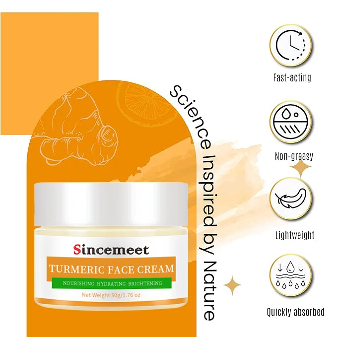 Custom Label Skin Care Face Cream, Nourishing Firming Radiant Energy Organic Herbal Nutri-Moisturizing Turmeric Creme