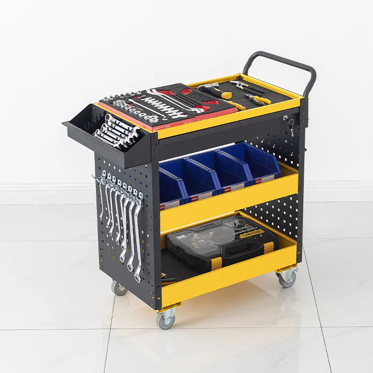 China Storage Auto Repair Automotive Mechanic Workshop Trolley Tool Cart with Handle and Wheels