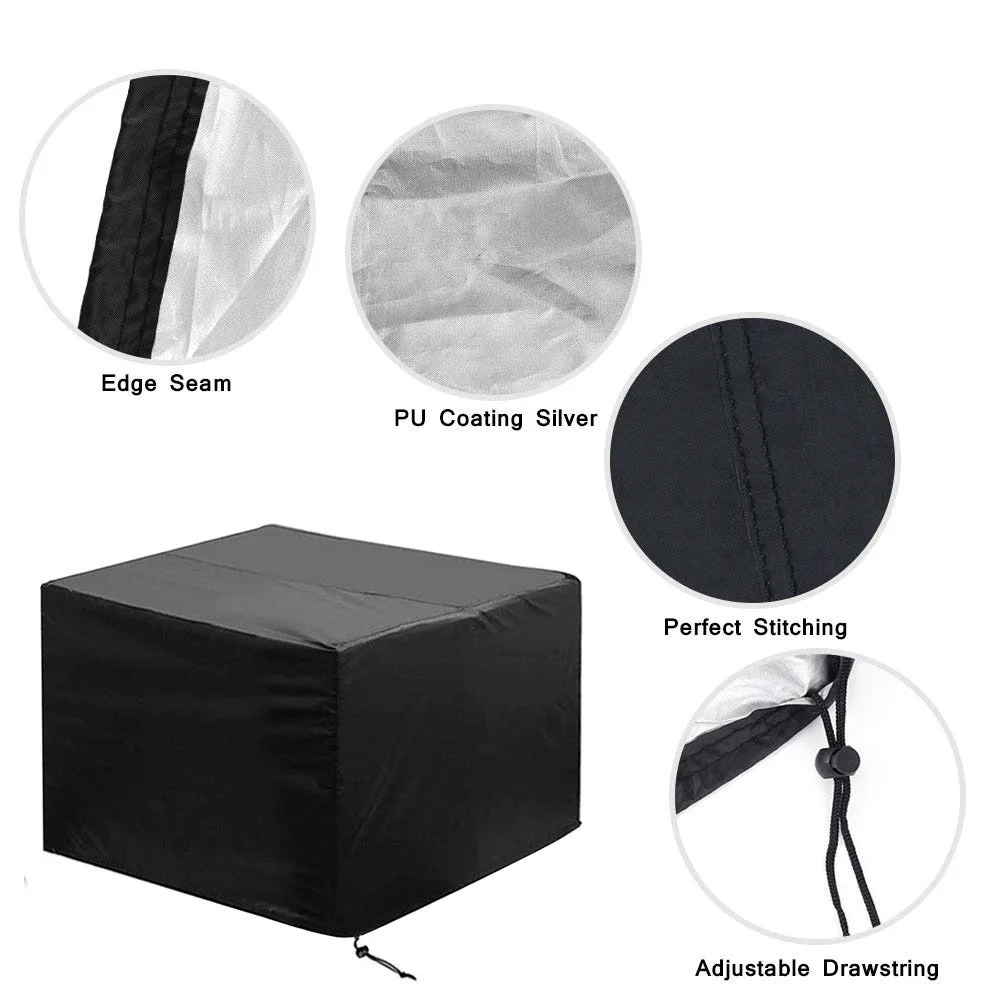 Customized High Quality Oxford Table And Chair Set Protective Covers ,Black Cushion Cover For Outdoor Furniture