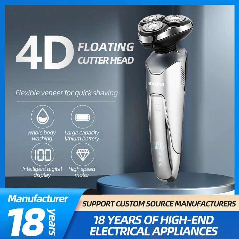 USB Charging Stainless Steel Blade Shaving Rechargeable Waterproof Cordless Triple Blade Shavers For Men