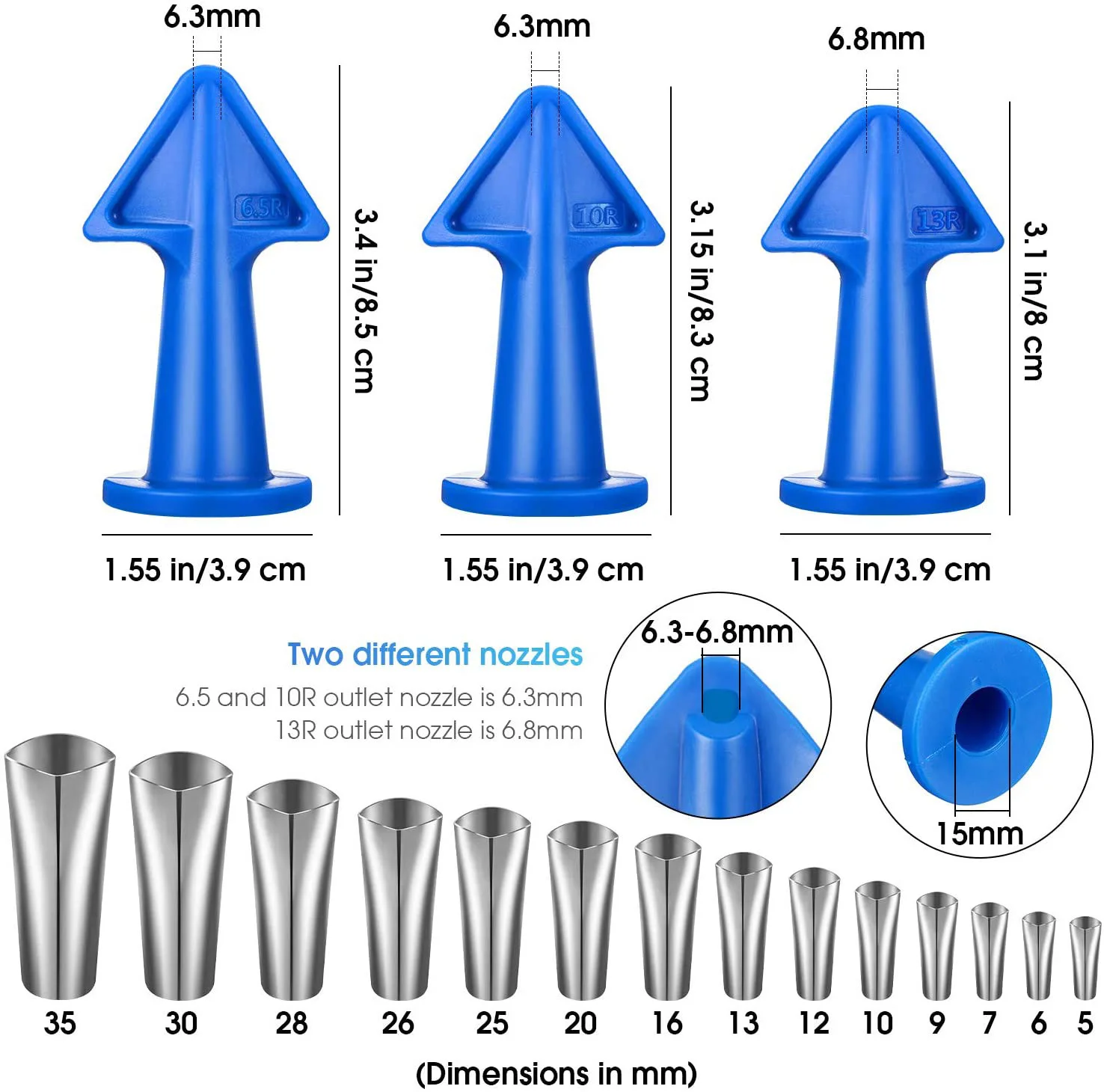 
17 reusable caulking nozzle stainless steel sealing finishing agent silicone nozzle accessories tile seam scraper 