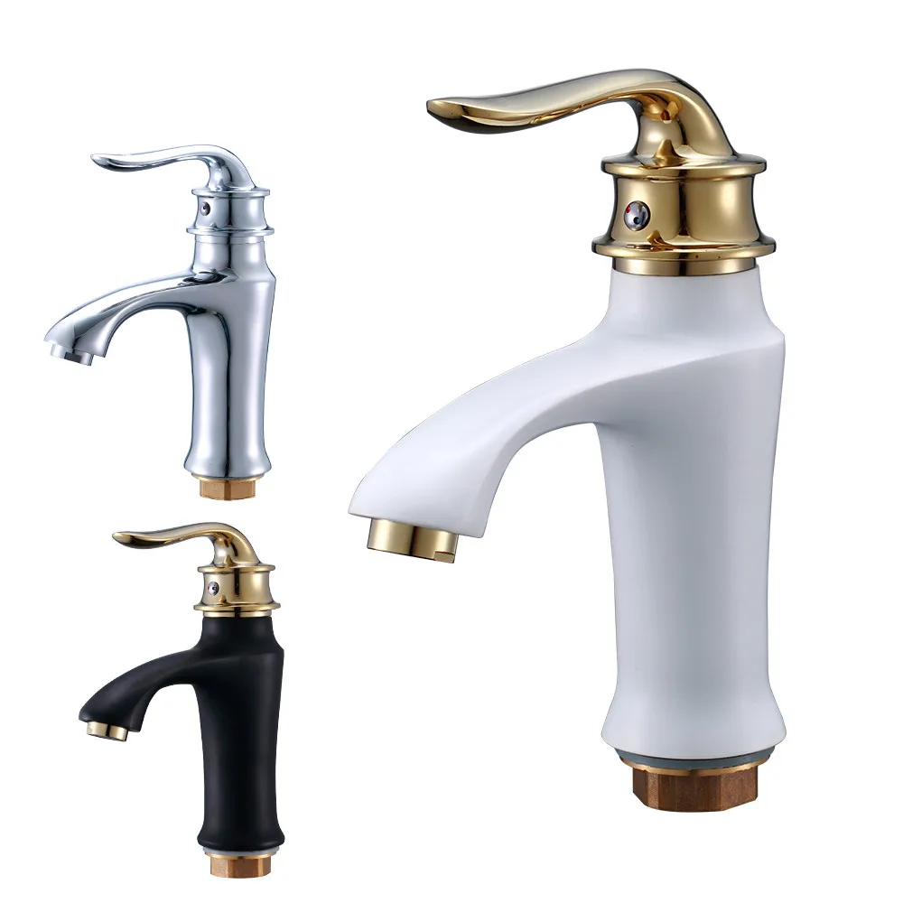 Colors Bathroom Basin Faucet Hollow Shape Bath Cold And Hot Waterfall Faucets Single Handle Water Mixer Tap