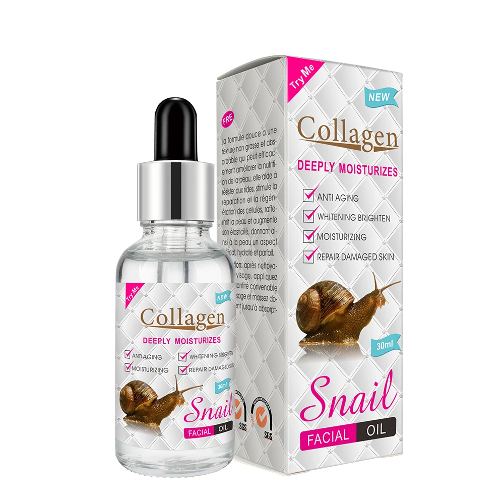 Factory Price Snail Collagen Skin Pure Face Serum Oil  Organic Anti Aging Multi Use Oil For Skin Care