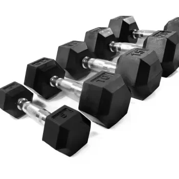 New Design Fitness Accessories High Quality Strength Training Rubber Free Weight Hex Dumbbell