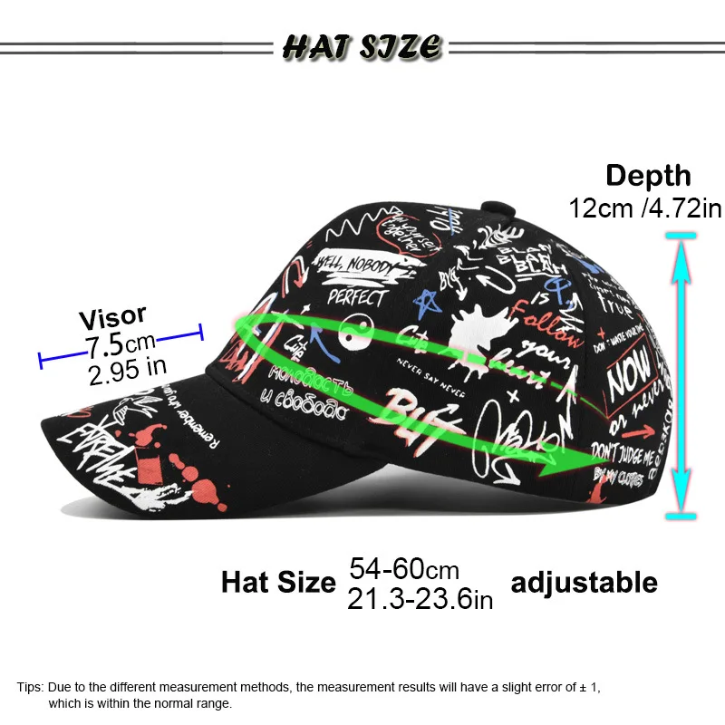 2022 6 Panel Graffiti Snapback Printing Hats Gorras New Popular Women Sports Cap Man Baseball