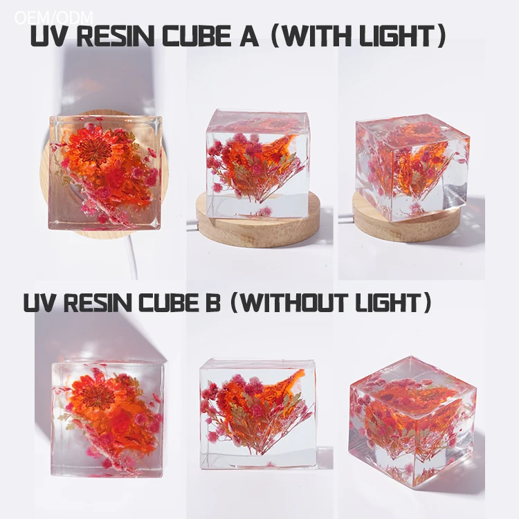 Hard UV Resin Mold Uv Resin Decor Epoxy Cube with Lamp holder
