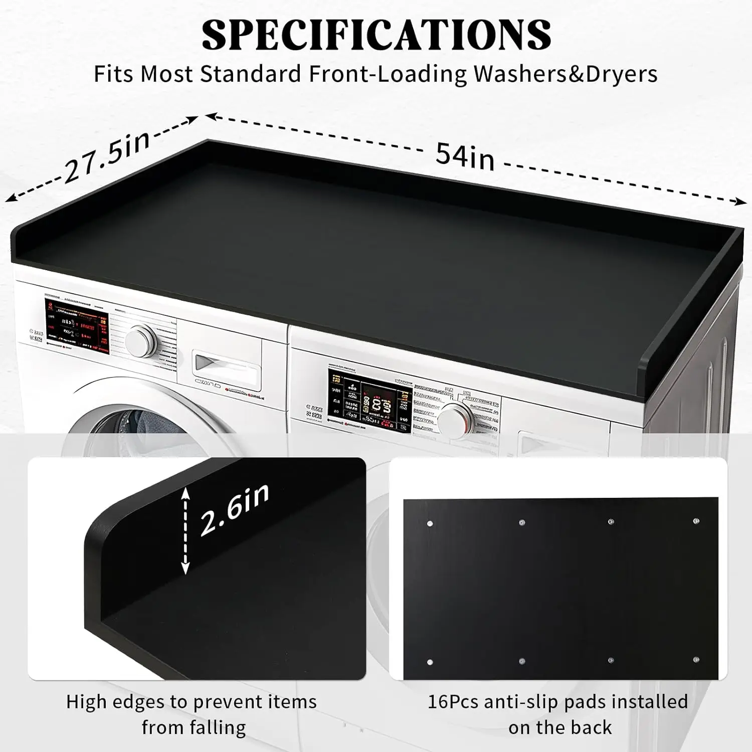 Wholesale Bamboo Washer Dryer Countertop,Non Slip Pad,Laundry Room Wood Topper,Bamboo Washer Dryer Cover for Top,Laundry Guard