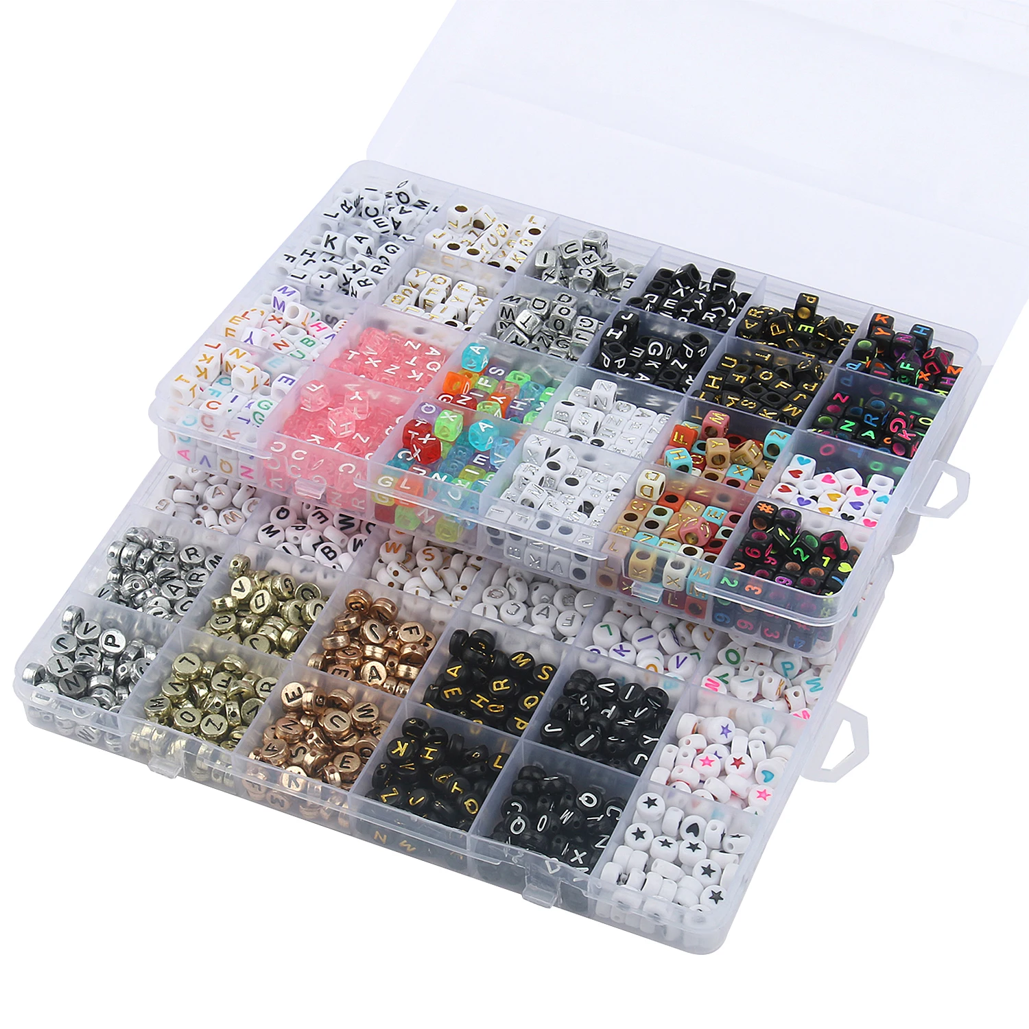 Набор разноцветных бусин с буквами алфавита для изготовления ювелирных изделий «сделай сам»