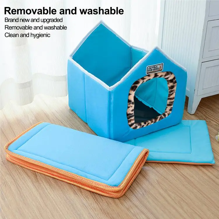 
Foldable pet shelter for pet cats winter thick warmth removable and washable foldable stray cat litter 