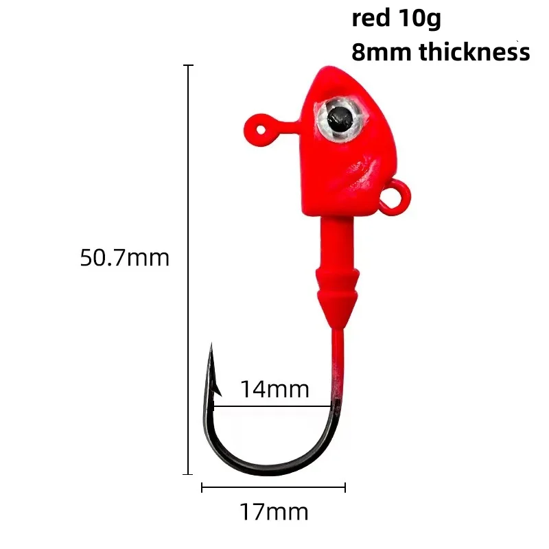 Byloo 10Pcs Jighead Fishing hooks Worm Fishing Lure Hook Soft Lure Crank Jig Heads Artificial Bait Fishing Fishhooks Tackle