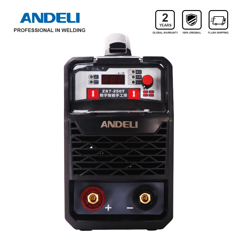 ANDELI 220V MMA smart portable single phase spot welding arc welding machine ARC-250T  low voltage inverter welding machine