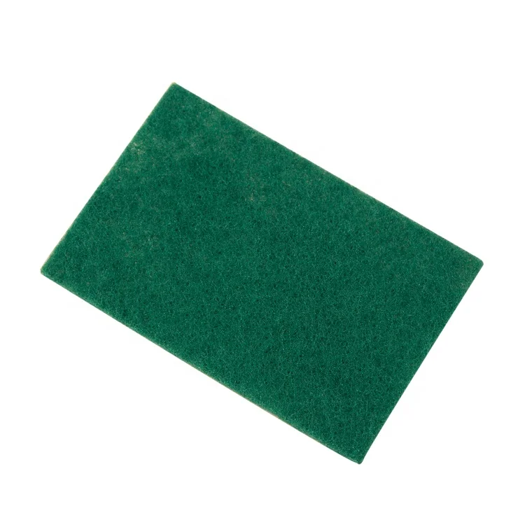 Nylon non woven scrub pad aluminum oxide cleaning polishing sponge green sponge scouring pad for cleaning