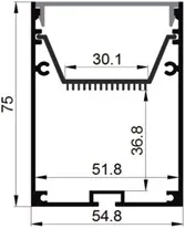 Hot selling SMD 2835 75MM Tube fixtures Led Linear light for Indoor Use Supermarket Office Aluminum PC Material