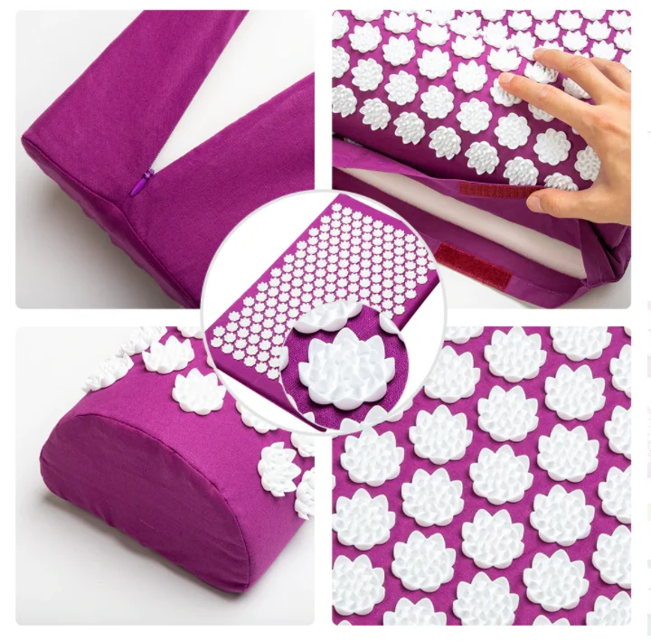 Massage Acupressure Mat Pillow Set Yoga Sit Lying Mat Relax Back Shoulders Neck Feet Muscle