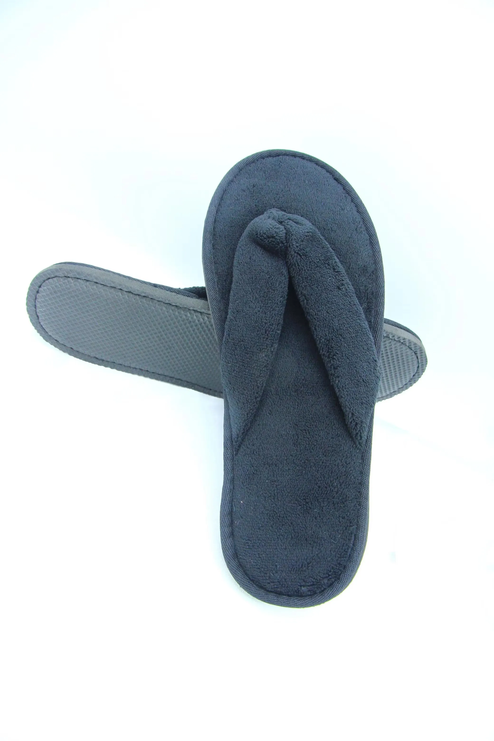 Custom Disposable White Non-Woven Terry Travel Hotel Slipper Velvet Coral Fleece Waffle Slipper