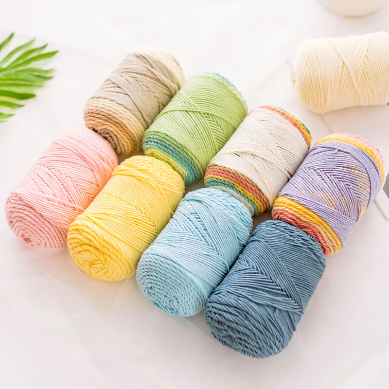YarnCrafts hot sale rainbow cotton and acrylic blend color crochet cake yarn ball