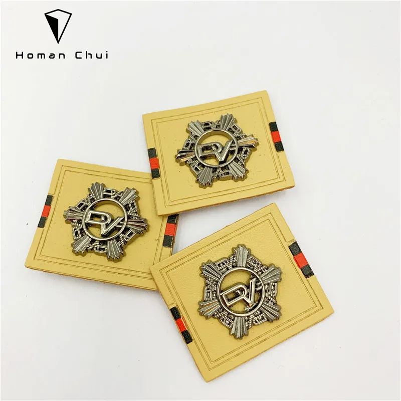 Custom Embossed Metal Leather Patches/badges for Apparel