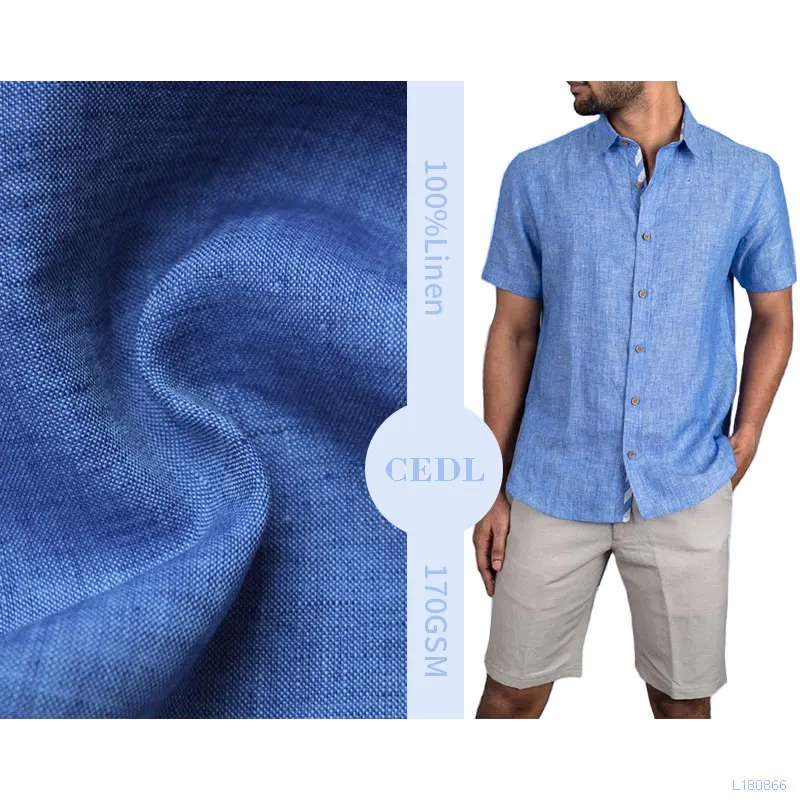 Domestic Original Design Piece Dyed Linen with Many Colors Yarn Dyed Chambray Fabric