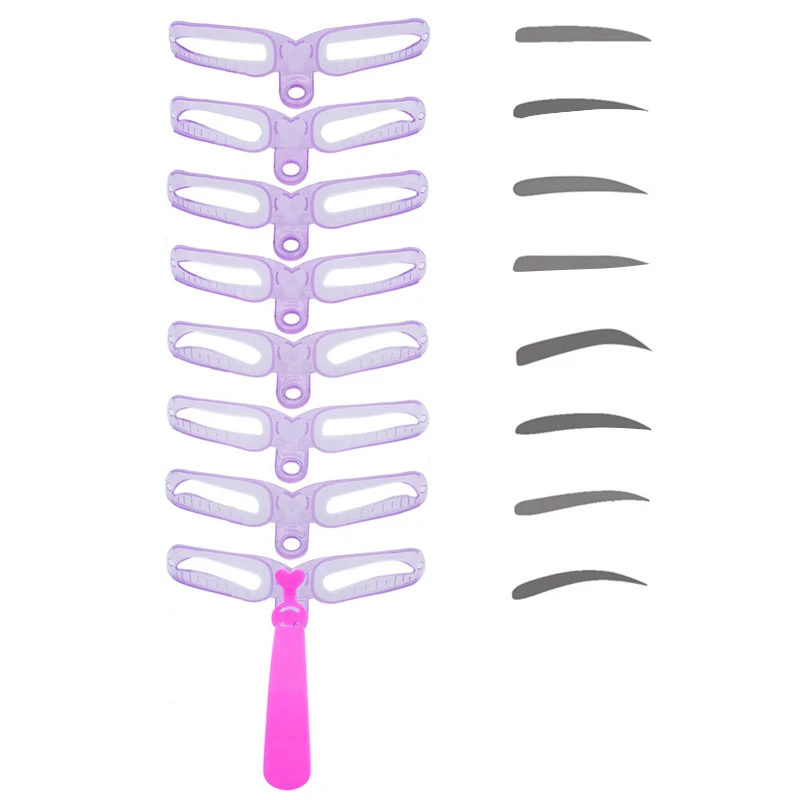 
2020 New Upgraded 8Pcs Makeup Tools And Accessories Beginner Eyebrow Stencil Template Eyebrow Trimmer Eyebrow Card Beauty Tools 