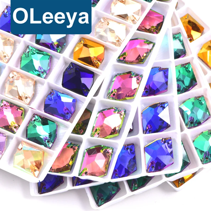 Colorful 5A Crystal Sewing Gemstones High Quality Irregular Cosmic Glass Sew On Rhinestone for Dresses