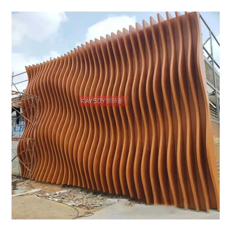 Aluminum square tube metal wave custom S-shape wall panel cladding for outdoor wall home building