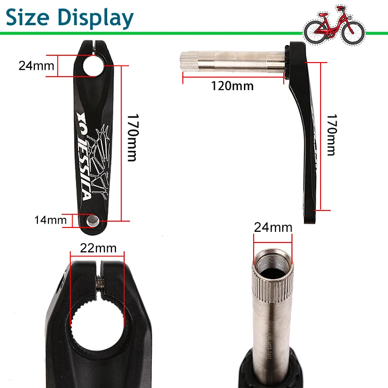 China factory MTB bicycle Crankset  GXP 170mm Crank Aluminum Alloy Road Mountain Bike Crank