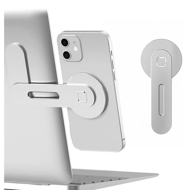 Universal adjustable aluminum magnet laptop cell phone bracket side mount extension stand magnetic laptop mobile phone holder