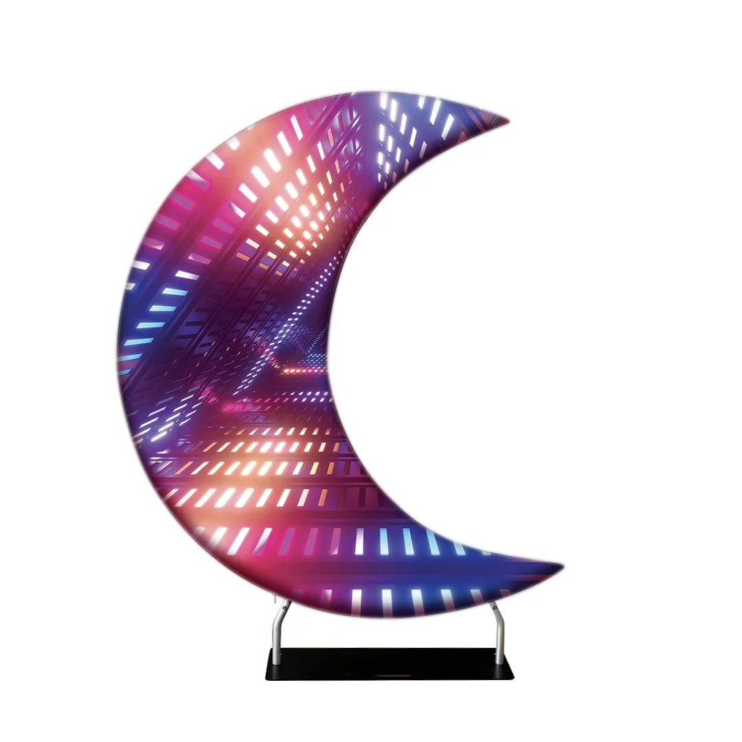 Unique Wedding Moon Shape Arch Sets Backdrop Aluminium Stand Bases Flower Wall Backdrops For Weddings Party Ceremony
