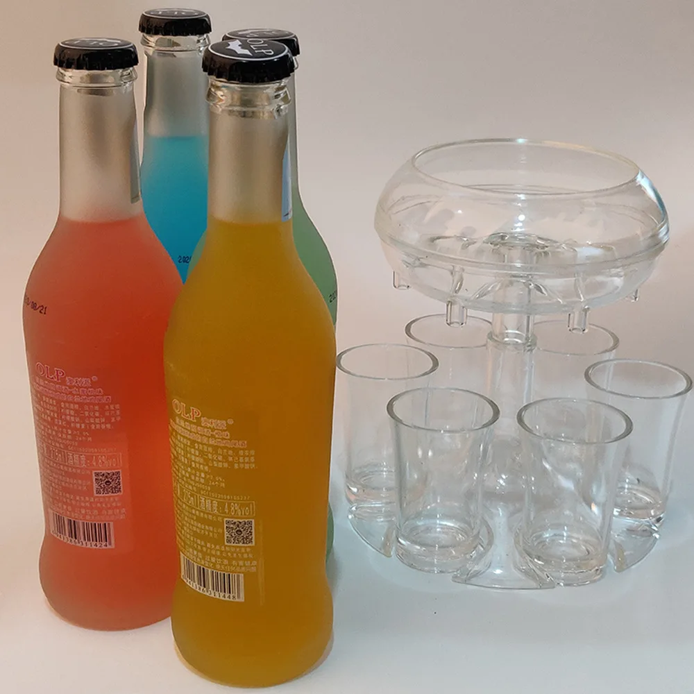 XC hot sale Transparent 6 Shot Glass Dispenser and Holder