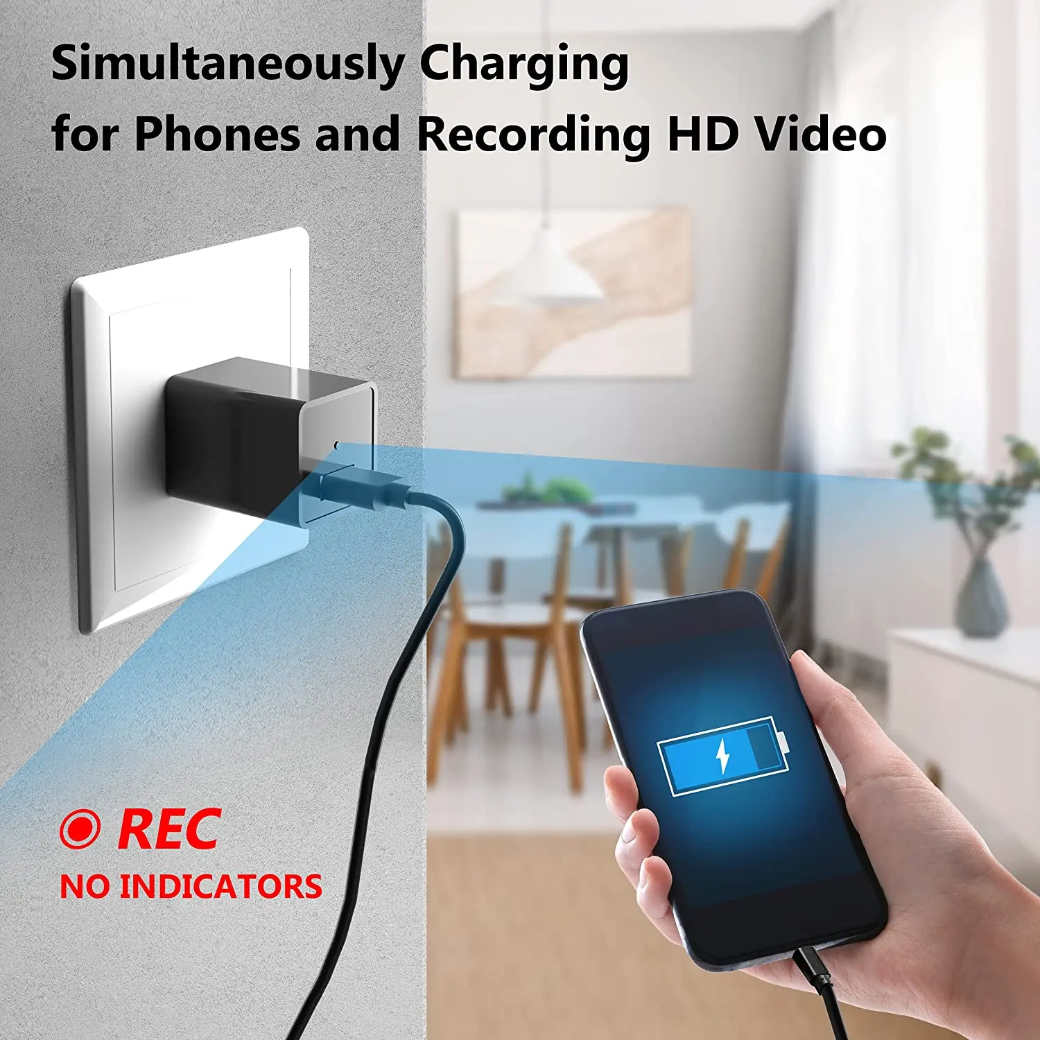 1080p видео аудио Скрытая шпионская камера мини usb зарядное устройство маленький