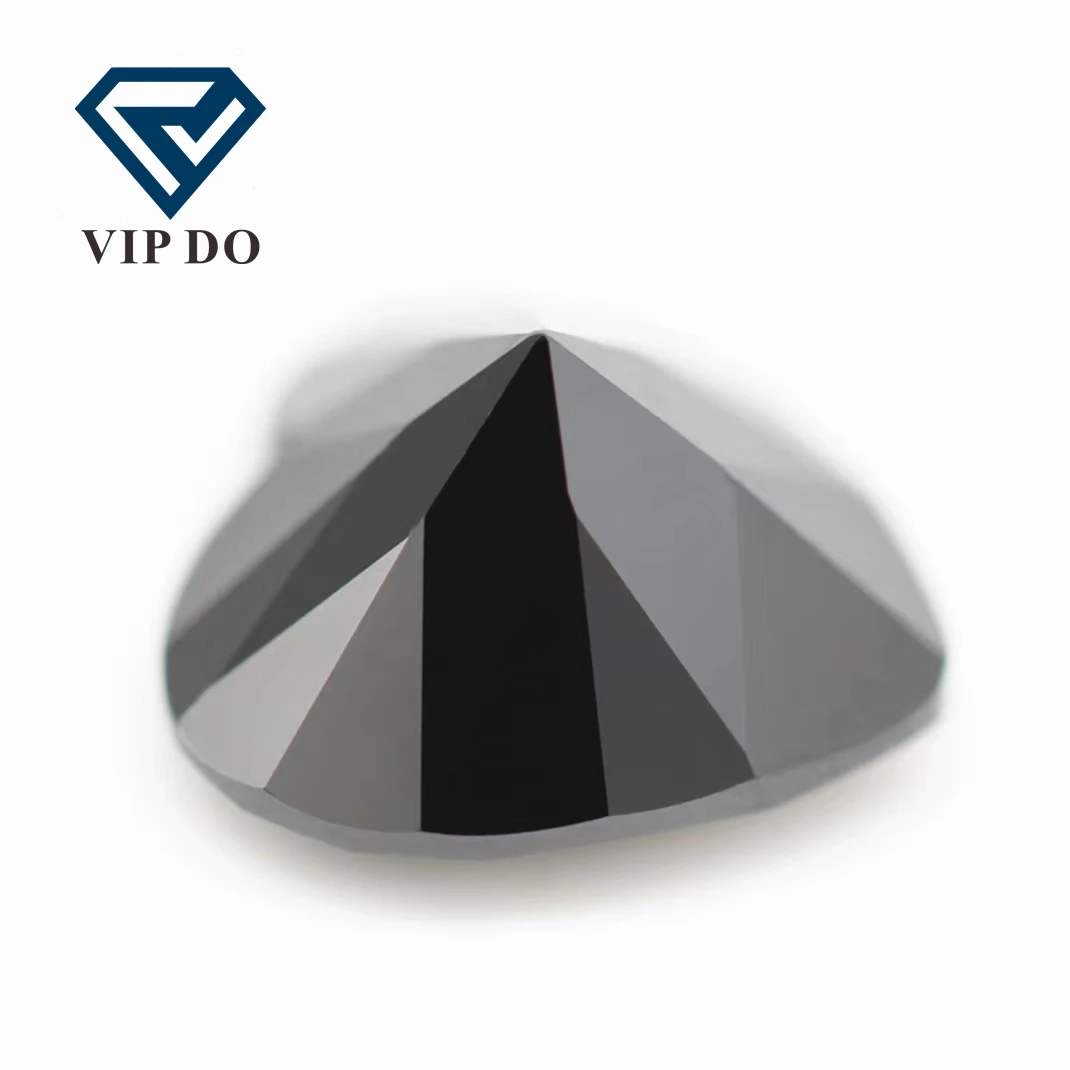 wuzhou factory direct heart faceted cut moissanite loose diamonds GRA Certificate black carat moissanite loose gemstones