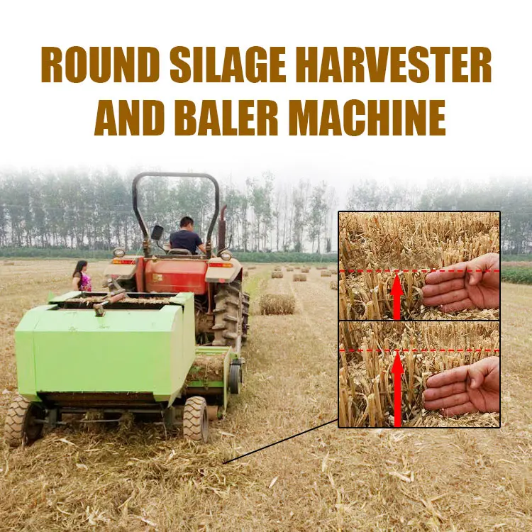 Automatic straw grass chopper recycling machine mini round balers