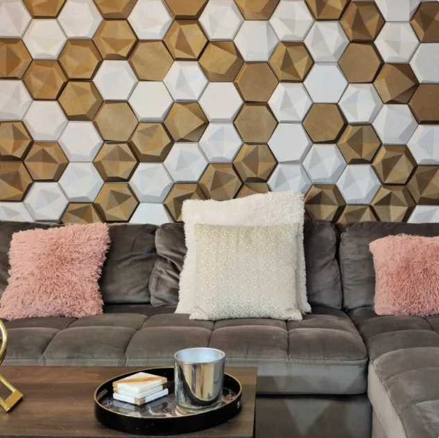 Home Decor Interior fireproof background decorative Wall Decor 3D Art PU leather wall panel Wallpaper