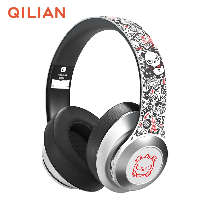 Рождественские подарки для детей от BH10, беспроводные bluetooth-наушники с медведем злого цвета, Детская гарнитура BT V5.0, наушники-вкладыши bluetooth для игр