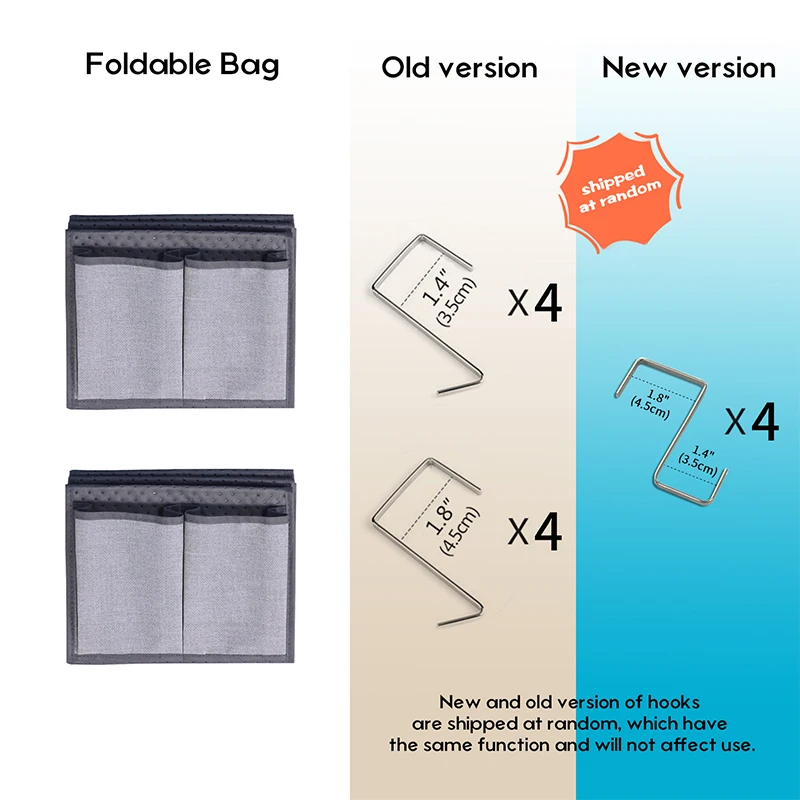 Durable Hanging Shoe Holder 24 Pocket Metal Hooks closet organizers and storage 2 pack