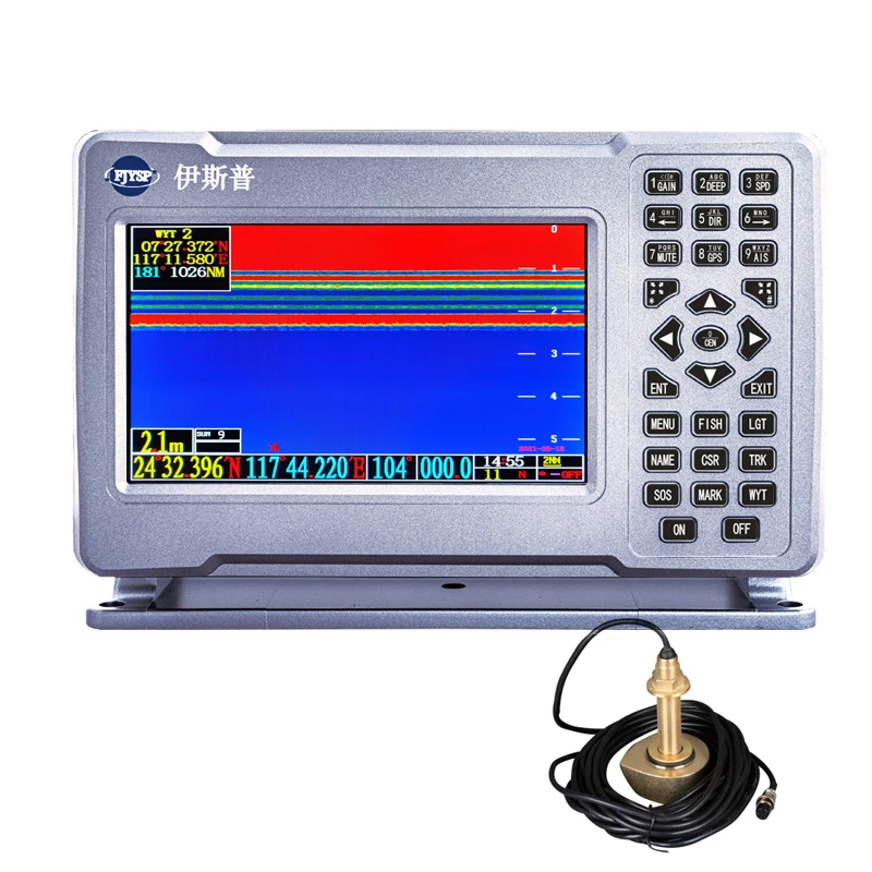 YSP igh accuracy ultrasonic depth measuring 7 inches LCD display echo sounder