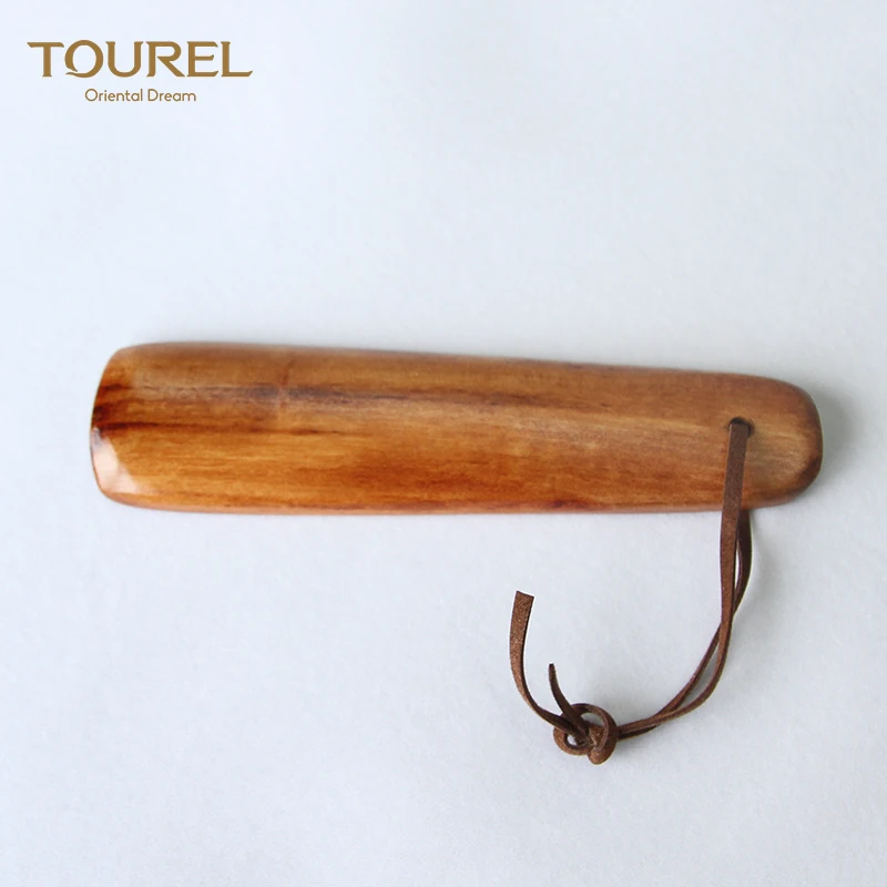 custom manufacturers personalized hotel long wood bamboo wooden shoehorn