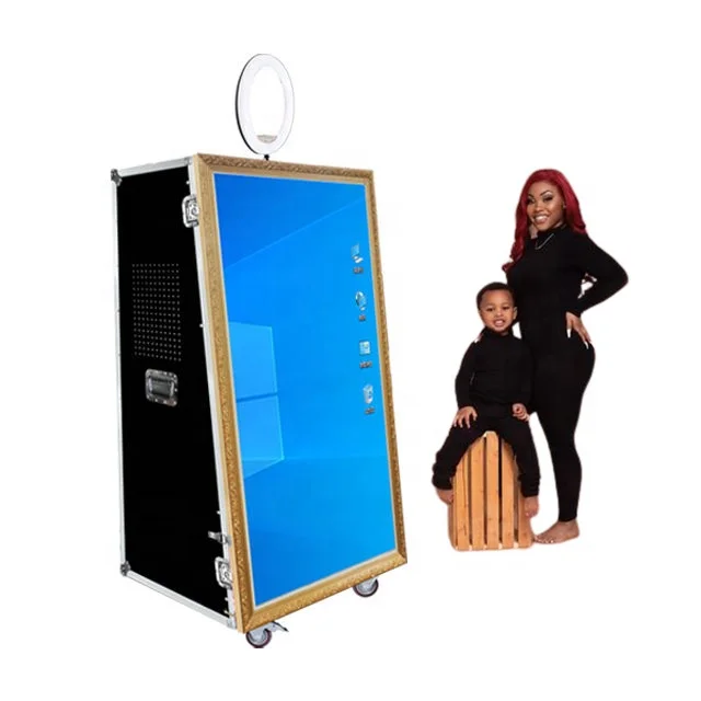 hot 65 inch magic interactive selfie photo mirror booth machine for party or wedding