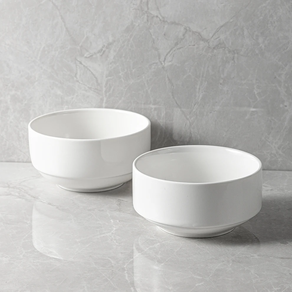 Jiujiuju минималистичный логотип на заказ, яркие белые фарфоровые чаши для ресторана, отеля, буфет, завтрак, керамическая печь, белая многослойная чаша