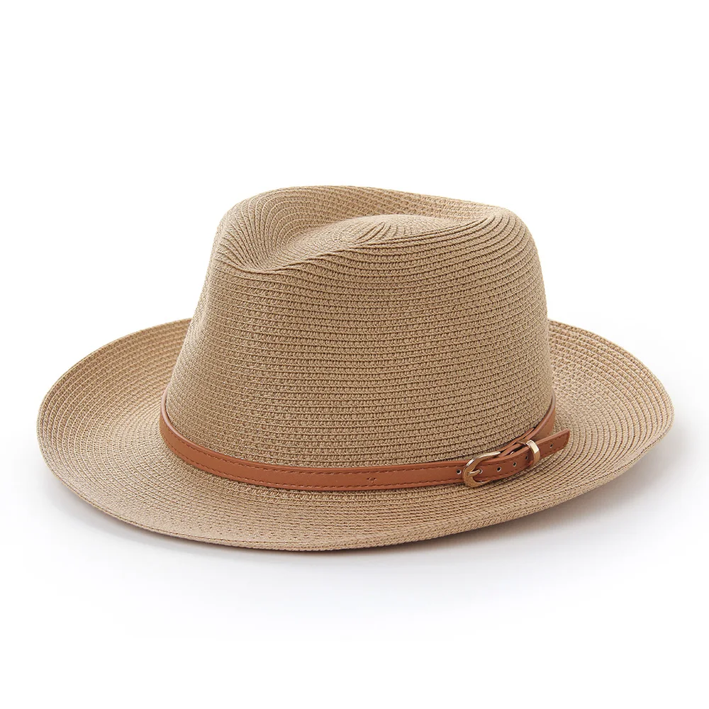 New design western straw cowboy hat braid floppy fedora beach panama cap straw hat china supplier