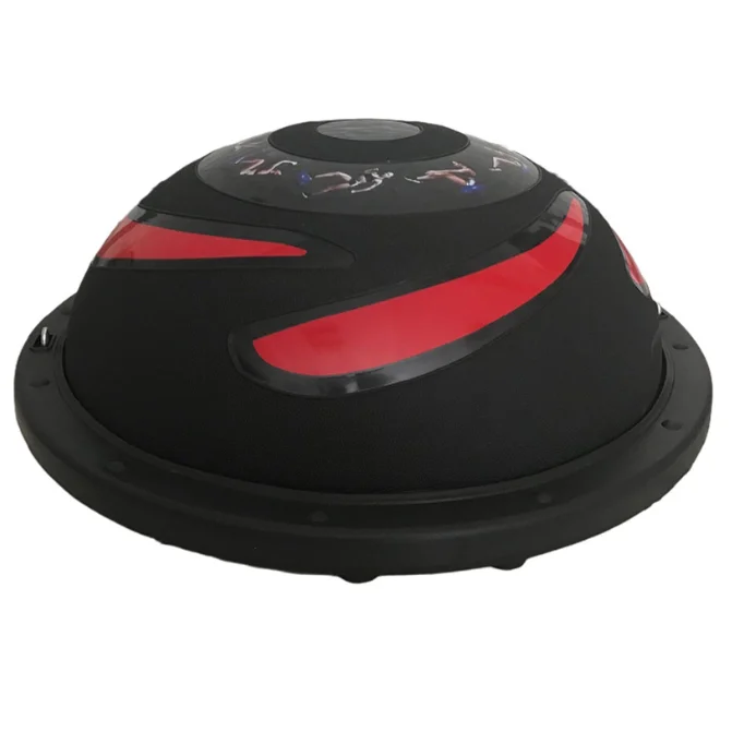 Explosion Proof Anti-skid Balance Trainer 60 cm Diameter Half Ball with Resistant Band and Pump for Core Training Home Workout