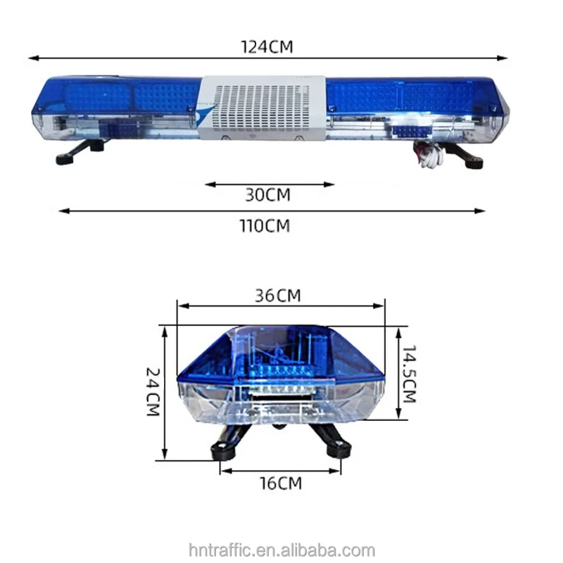 High power ultra-thin LED warning long row of lights fire rescue traffic engineering vehicle roof